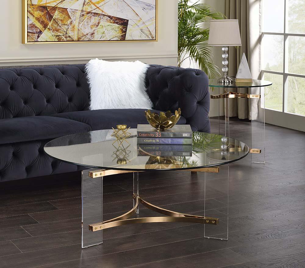 ACME Sosi Coffee Table , Gold Finish FredCo