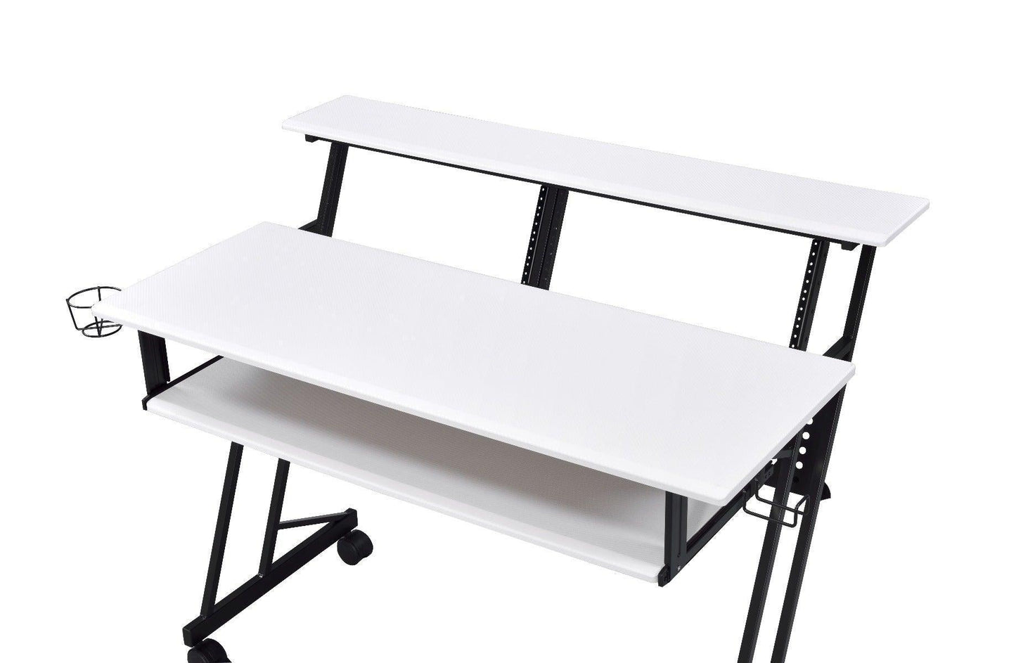 ACME Suitor Music Recording Studio Desk, White & Black FredCo