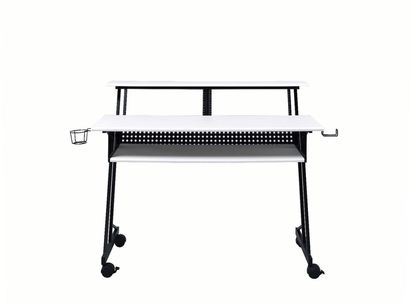ACME Suitor Music Recording Studio Desk, White & Black FredCo