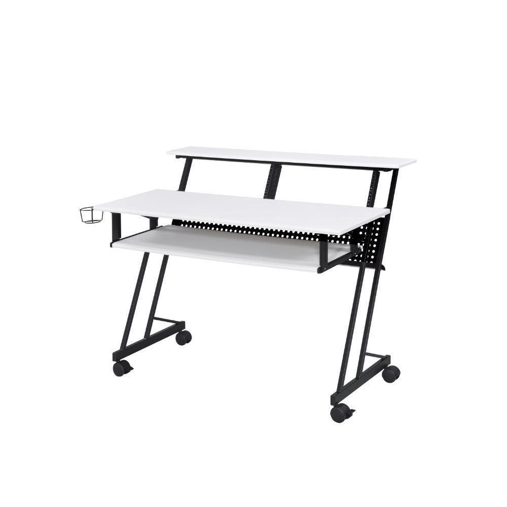ACME Suitor Music Recording Studio Desk, White & Black FredCo