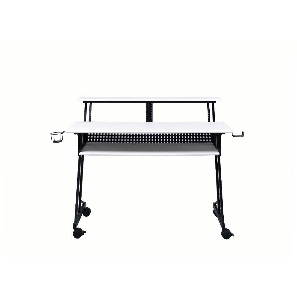 ACME Suitor Music Recording Studio Desk, White & Black FredCo