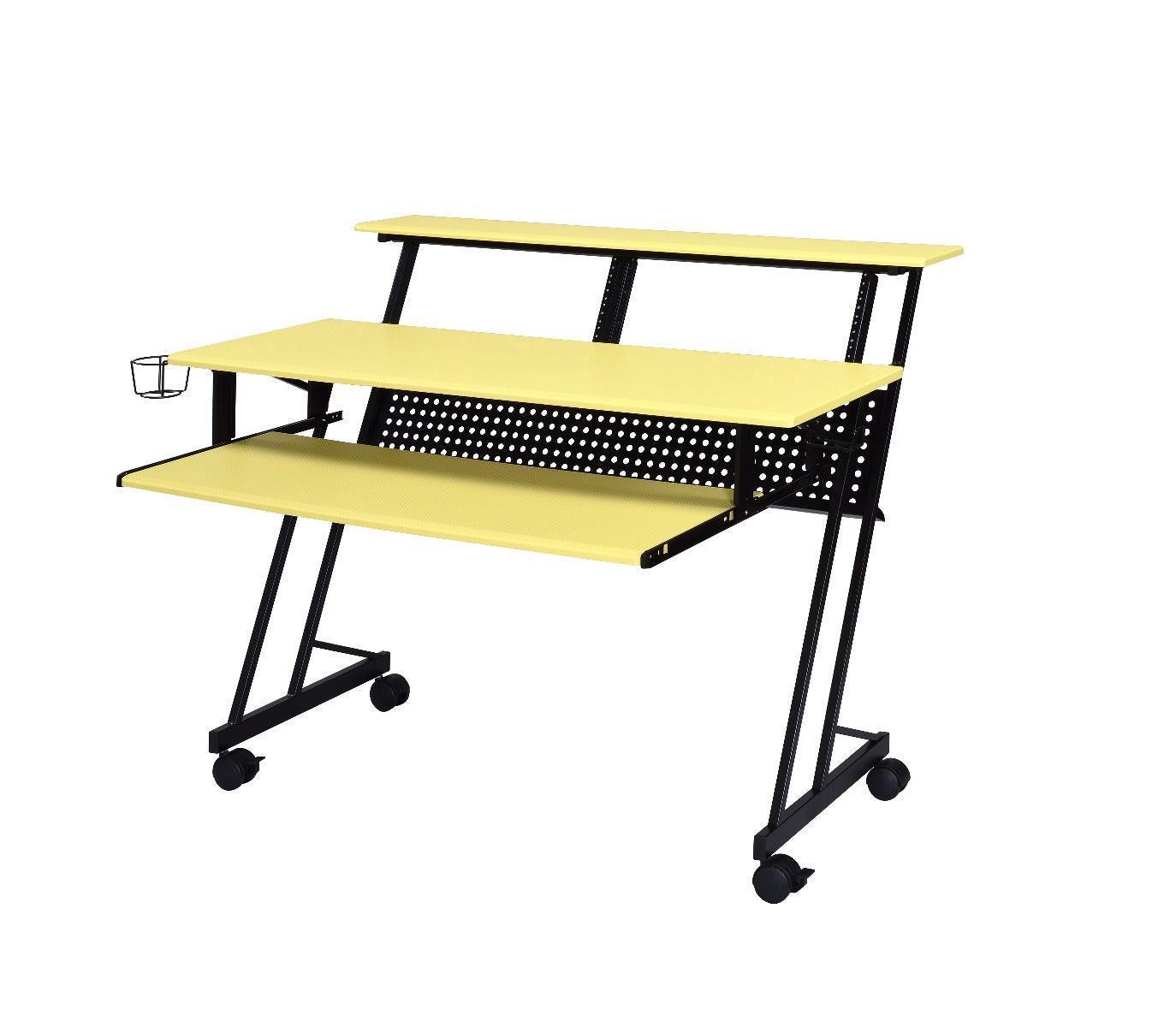 ACME Suitor Music Recording Studio Desk, Yellow & Black FredCo