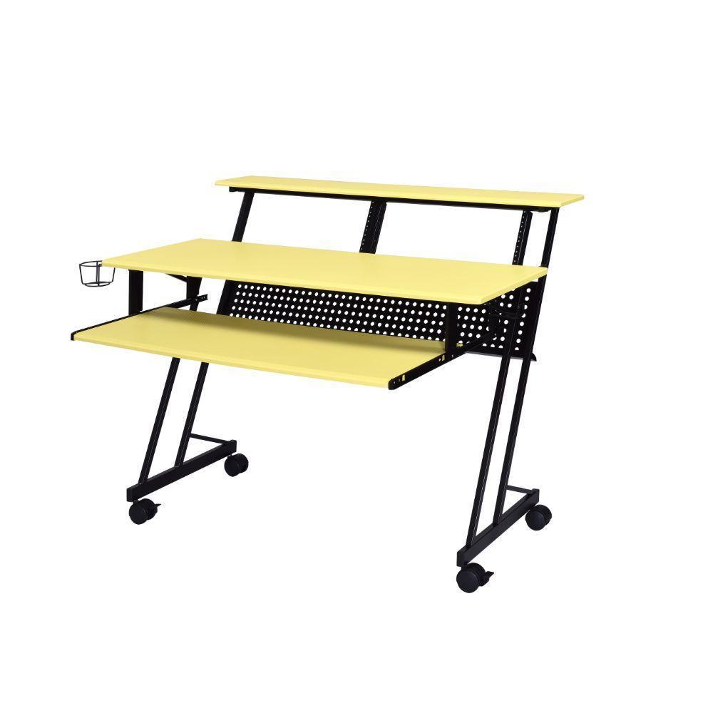 ACME Suitor Music Recording Studio Desk, Yellow & Black FredCo