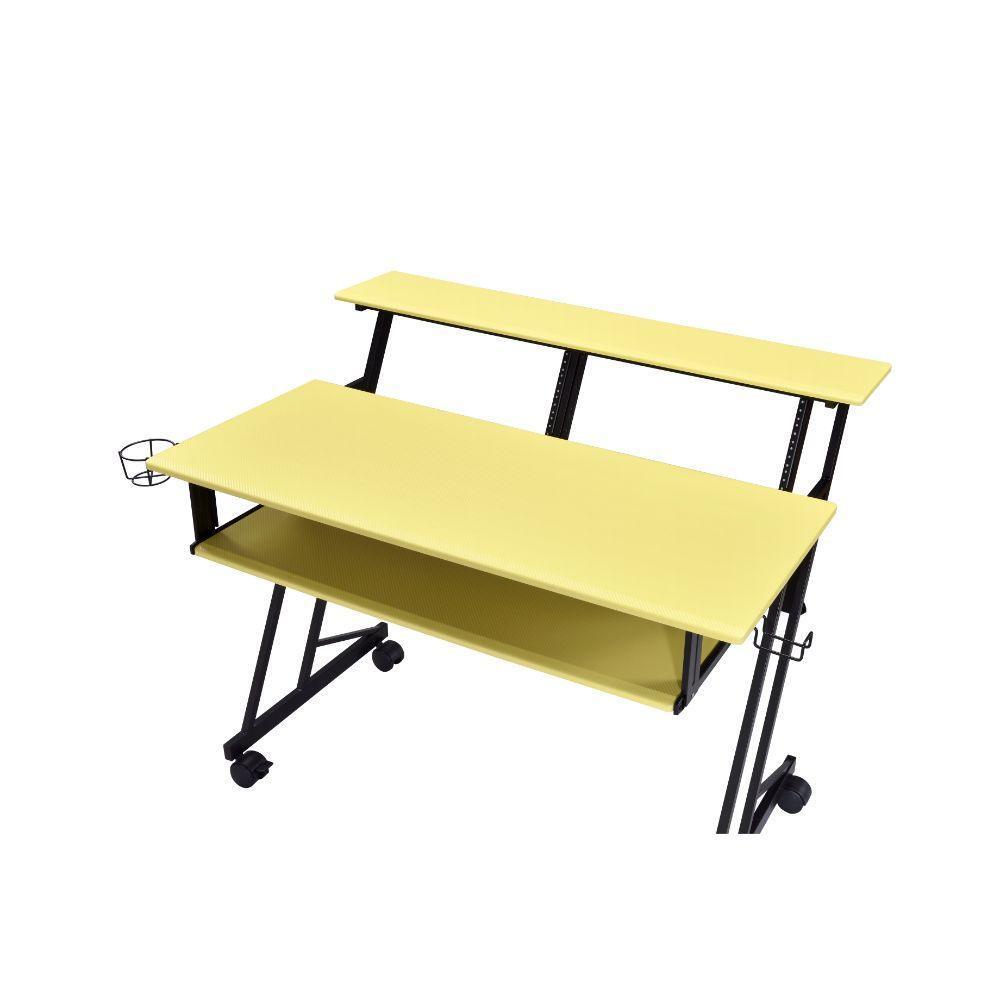ACME Suitor Music Recording Studio Desk, Yellow & Black FredCo