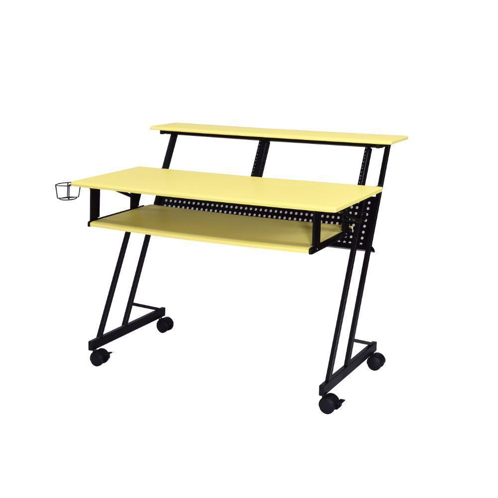 ACME Suitor Music Recording Studio Desk, Yellow & Black FredCo