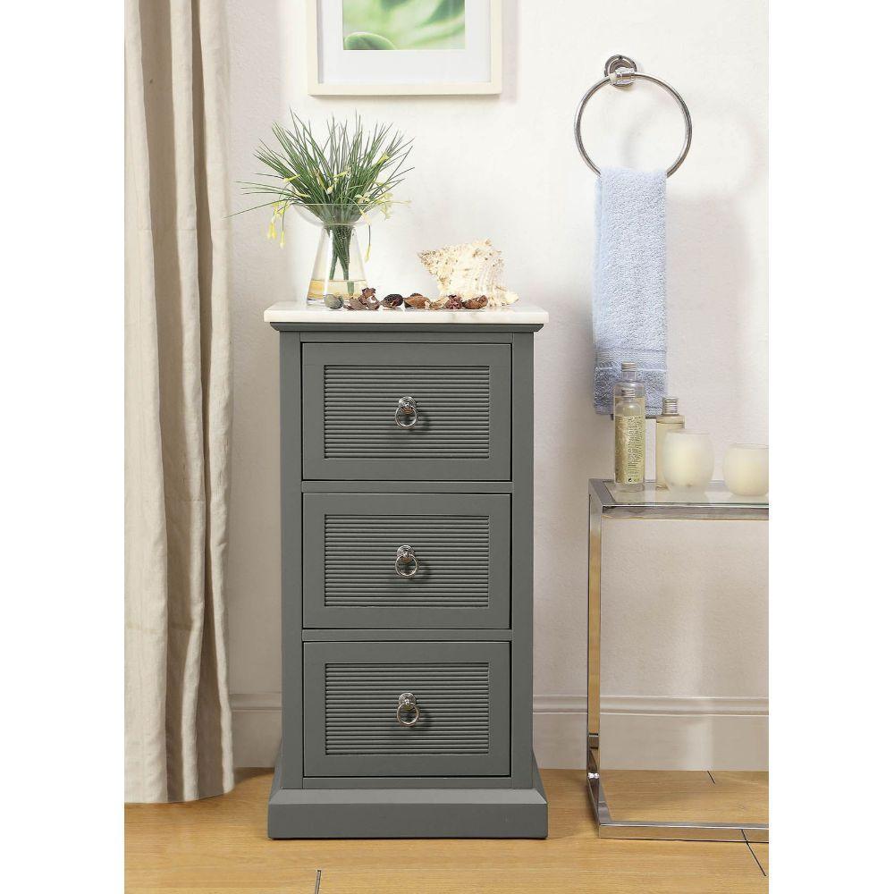 ACME Swart Cabinet, Marble & Gray FredCo