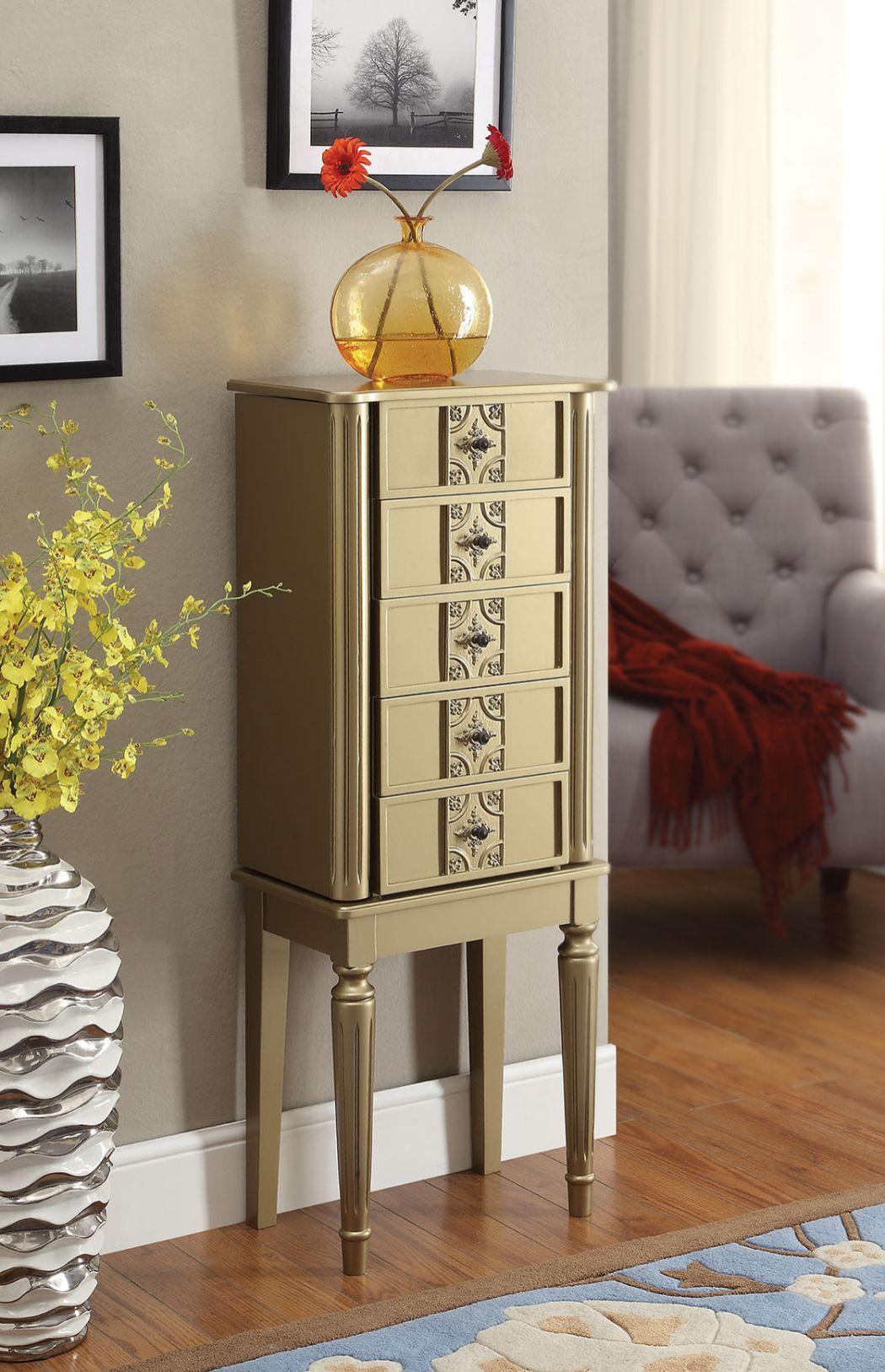 ACME Tammy Jewelry Armoire, Gold FredCo