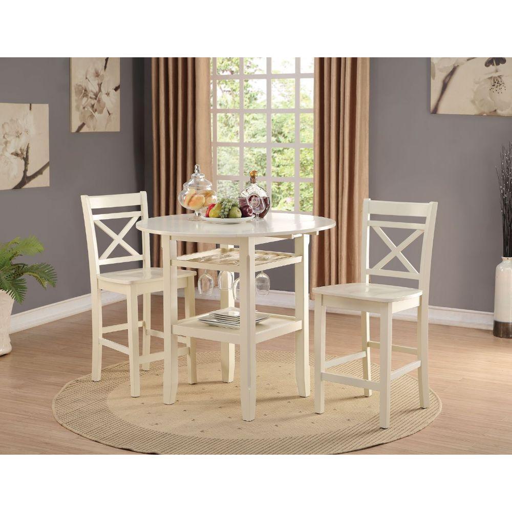 ACME Tartys Counter Height Table, Cream FredCo