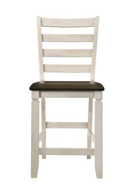 ACME Tasnim Counter Height Chair, Oak & Antique White Finish FredCo