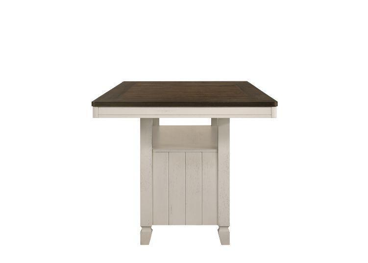 ACME Tasnim Counter Height Table, Oak & Antique White Finish FredCo