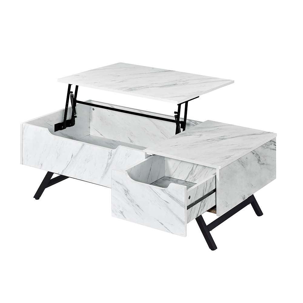 ACME Throm Coffee Table w/Lift Top, White Finish FredCo