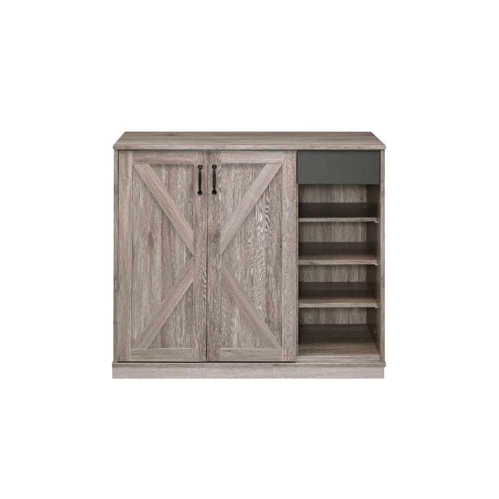 ACME Toski Cabinet, Rustic Gray Oak FredCo