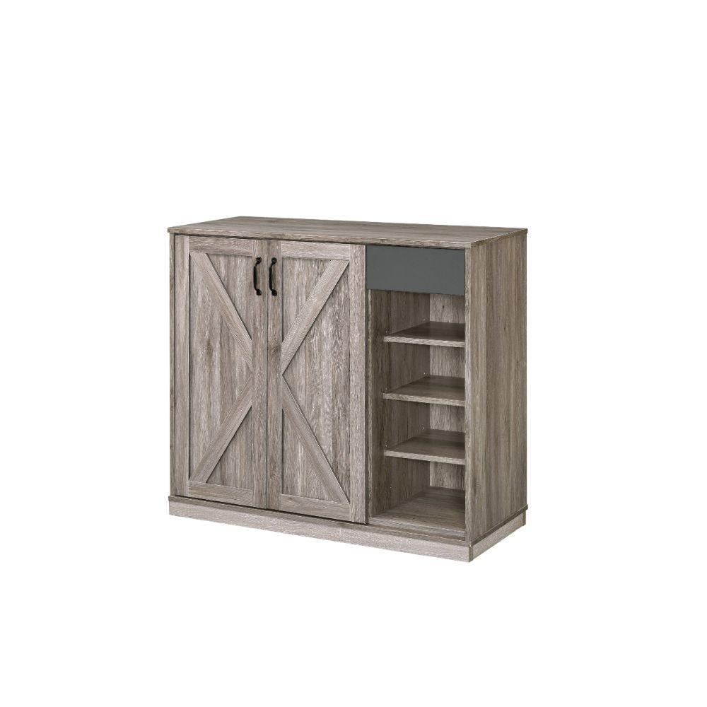 ACME Toski Cabinet, Rustic Gray Oak FredCo