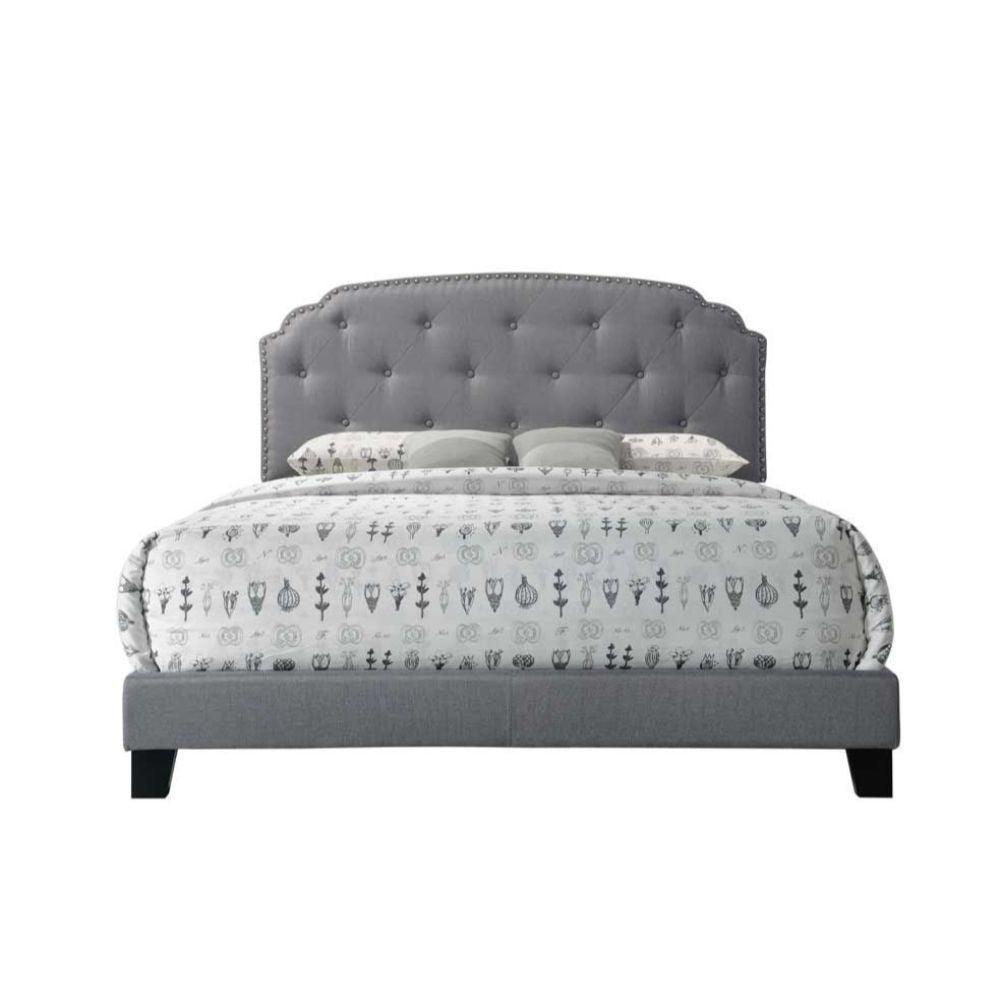 ACME Tradilla Queen Bed, Gray Fabric FredCo