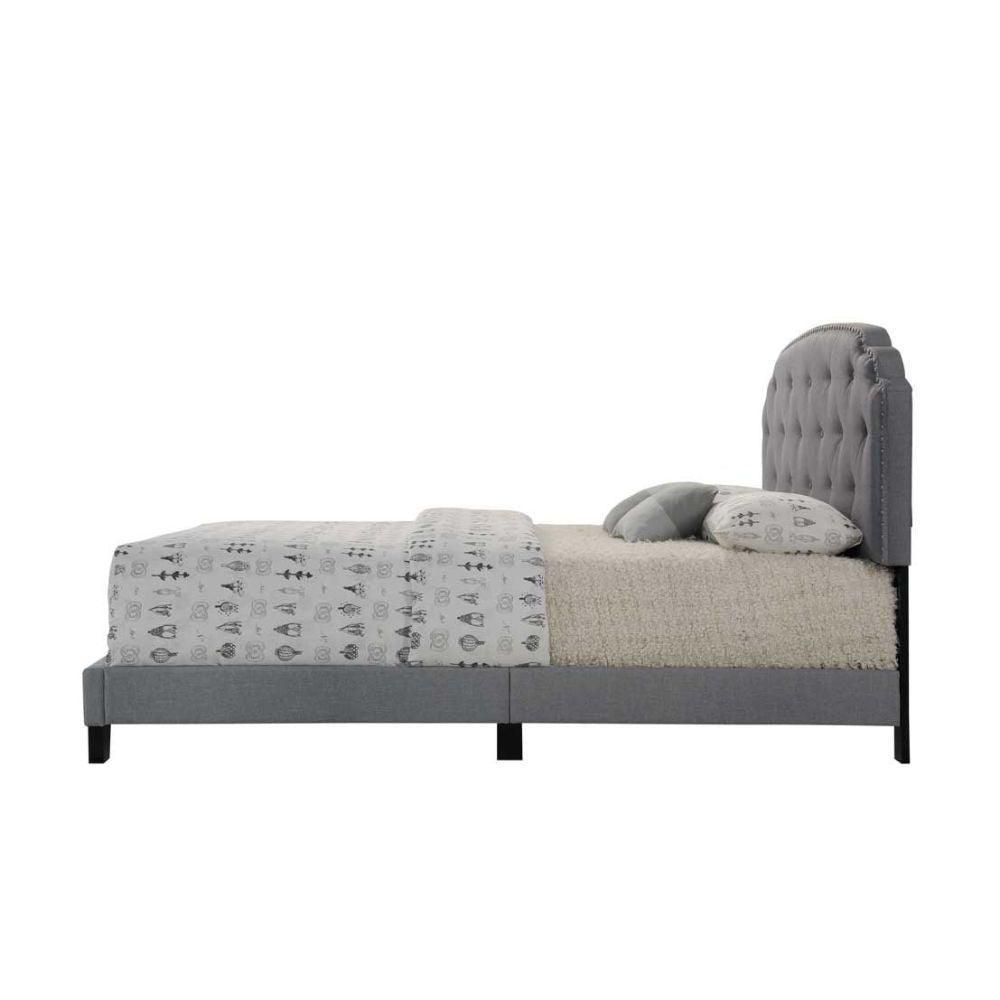 ACME Tradilla Queen Bed, Gray Fabric FredCo