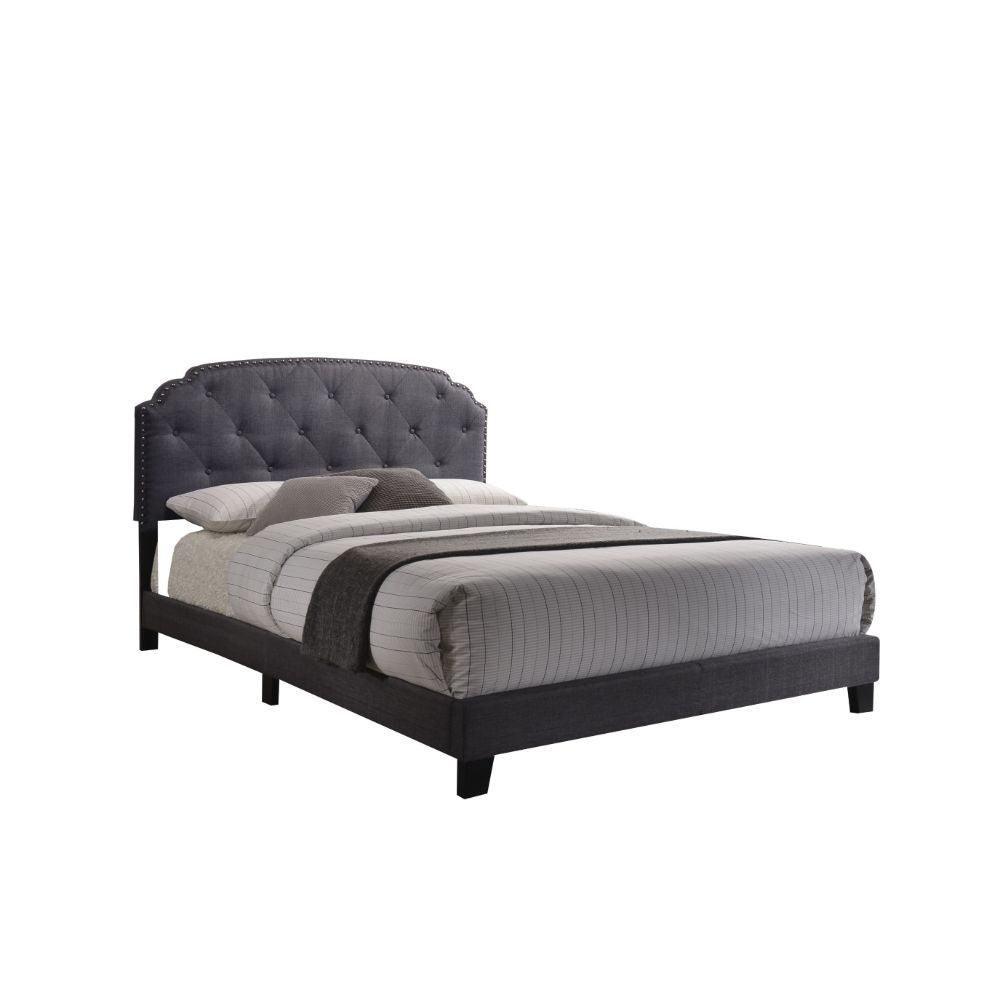 ACME Tradilla Queen Bed, Gray Fabric FredCo