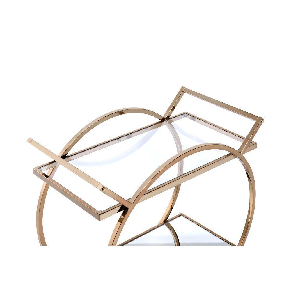 ACME Traverse Serving Cart, Champagne & Mirrored FredCo