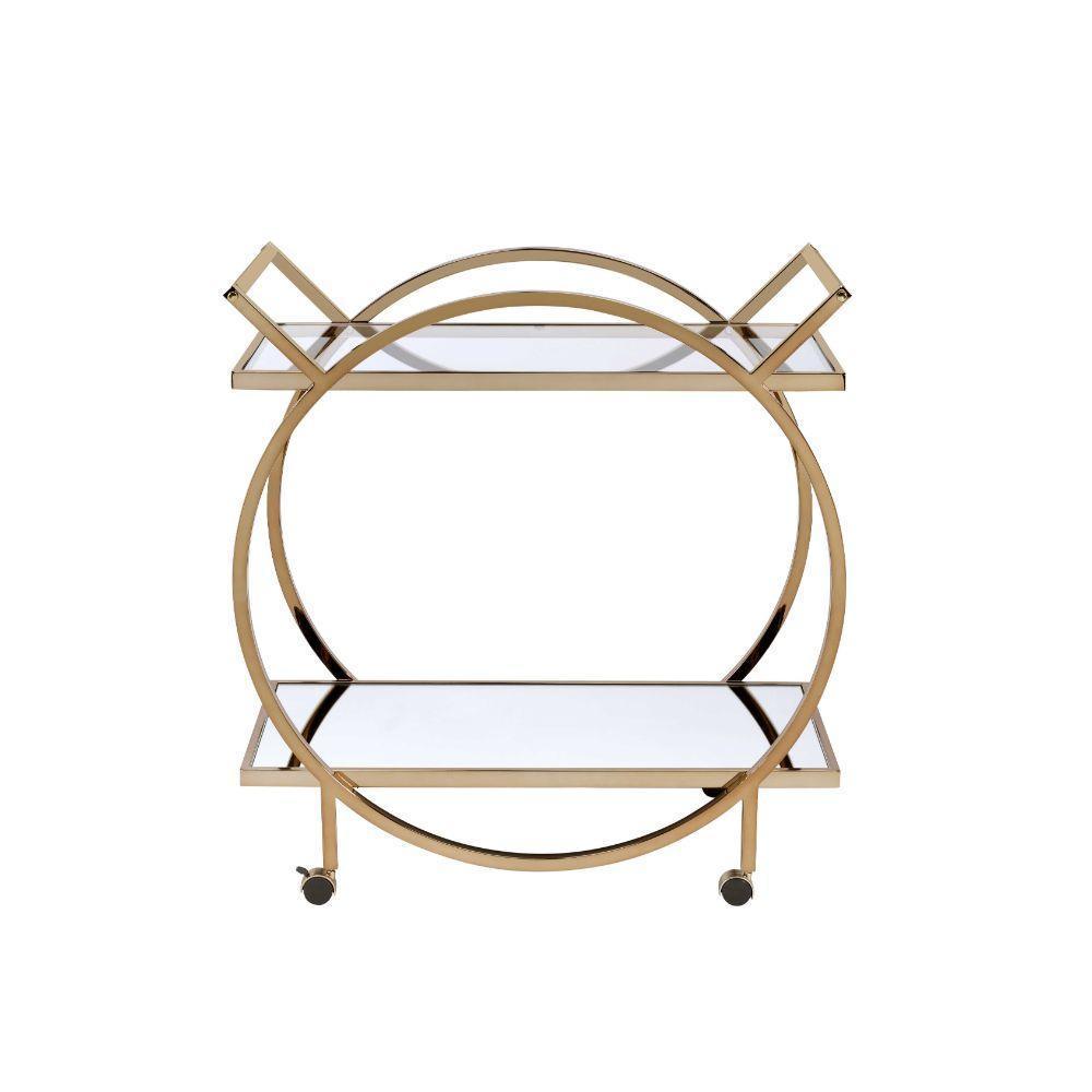 ACME Traverse Serving Cart, Champagne & Mirrored FredCo
