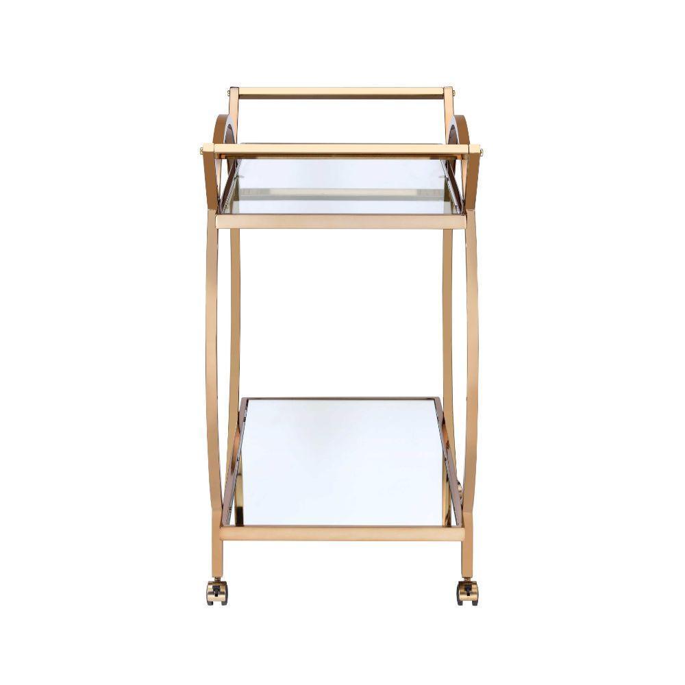 ACME Traverse Serving Cart, Champagne & Mirrored FredCo