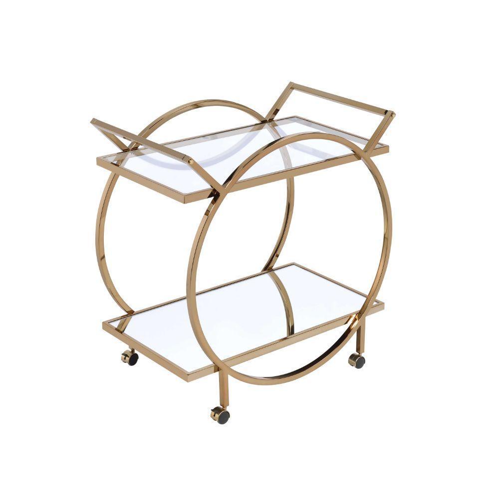 ACME Traverse Serving Cart, Champagne & Mirrored FredCo