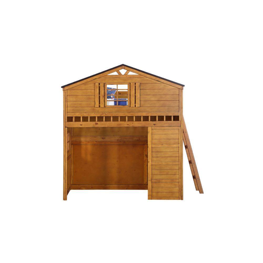 ACME Tree House Loft Bed, Rustic Oak 10160 FredCo