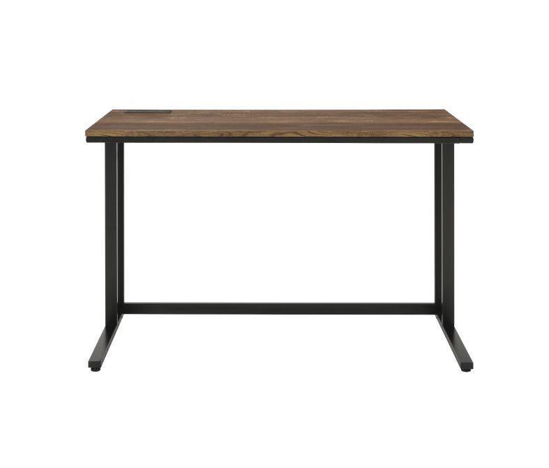 ACME Tyrese Built-in USB Port Writing Desk, Walnut & Black Finish FredCo
