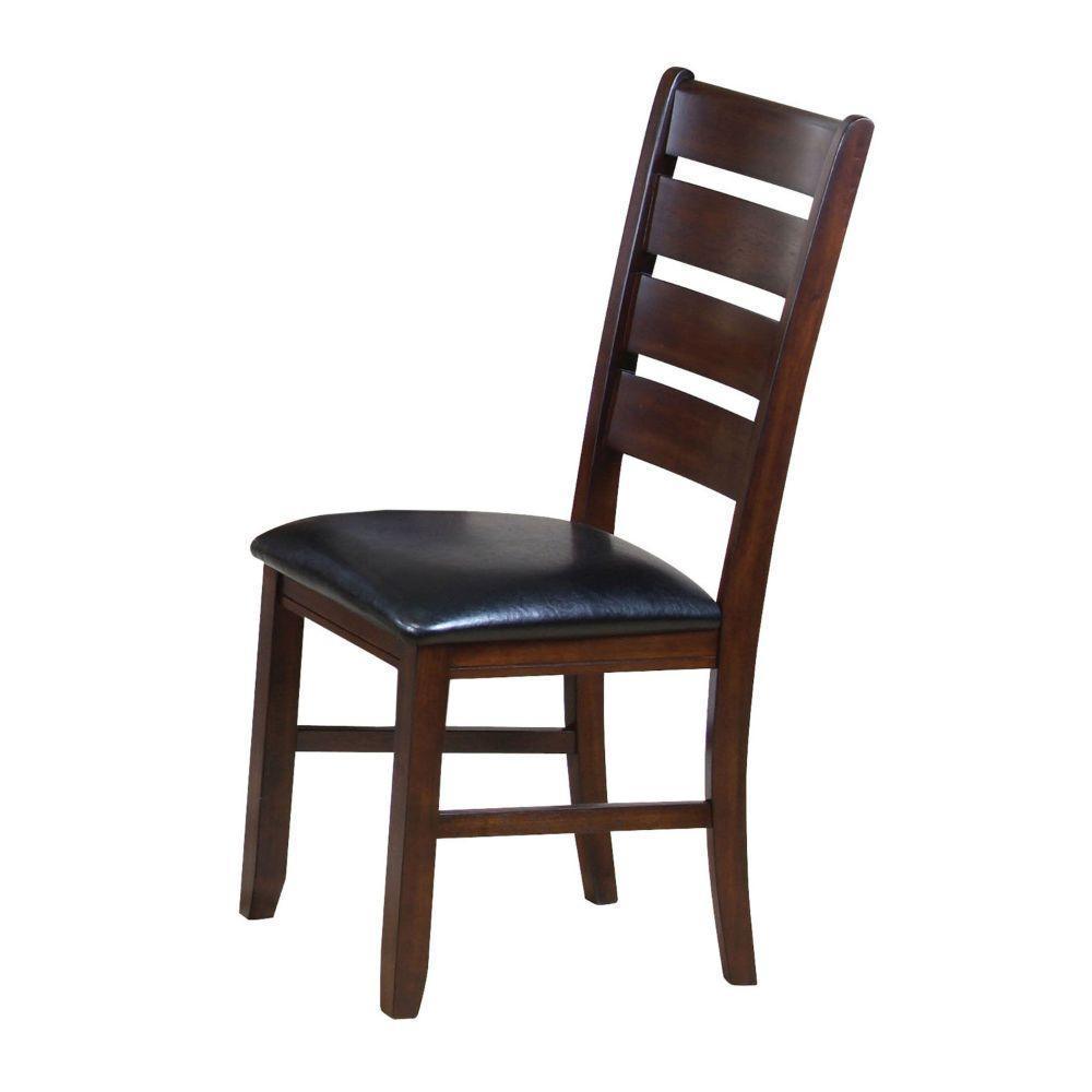 ACME Urbana Side Chair (Set-2), Black PU & Cherry FredCo