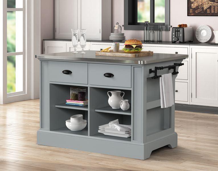 ACME Urrur Kitchen Island, Gray Finish FredCo
