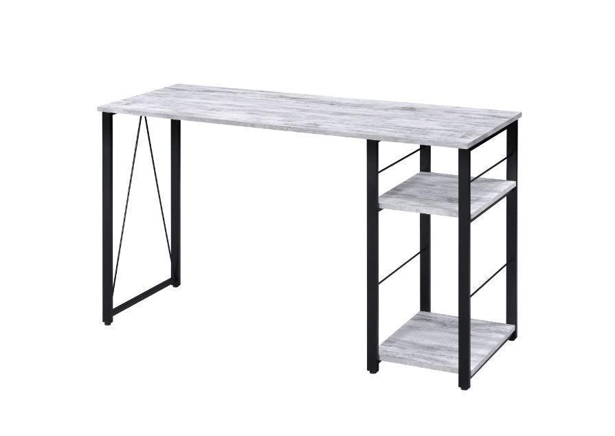 ACME Vadna Writing Desk, Antique White & Black Finish FredCo