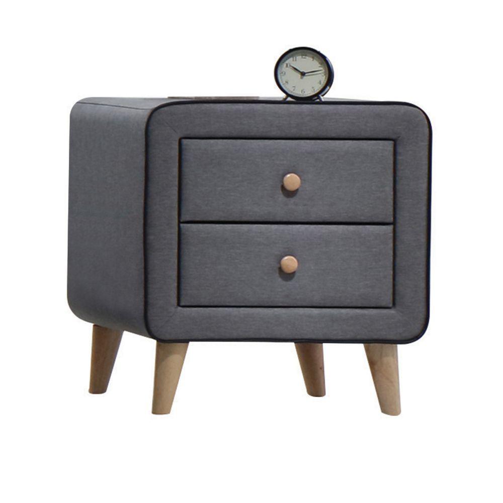ACME Valda Nightstand, Light Gray Fabric FredCo