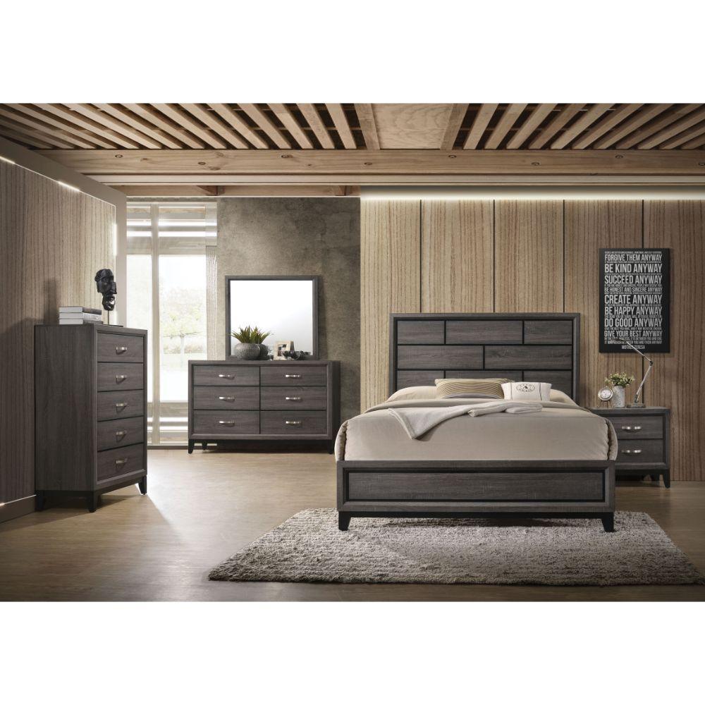 ACME Valdemar Queen Bed, Weathered Gray 27050Q FredCo