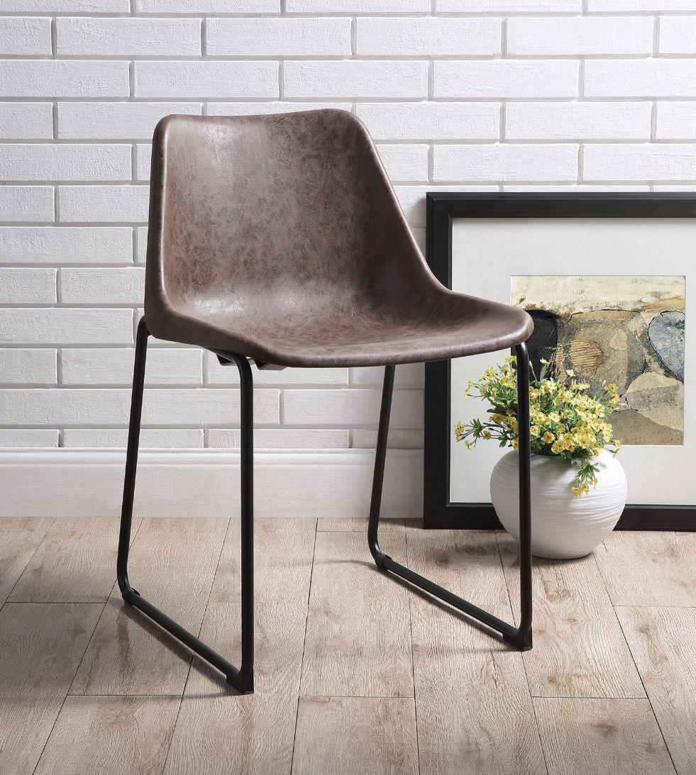 ACME Valgus Side Chair (Set-2), Vintage Mocha & Black FredCo