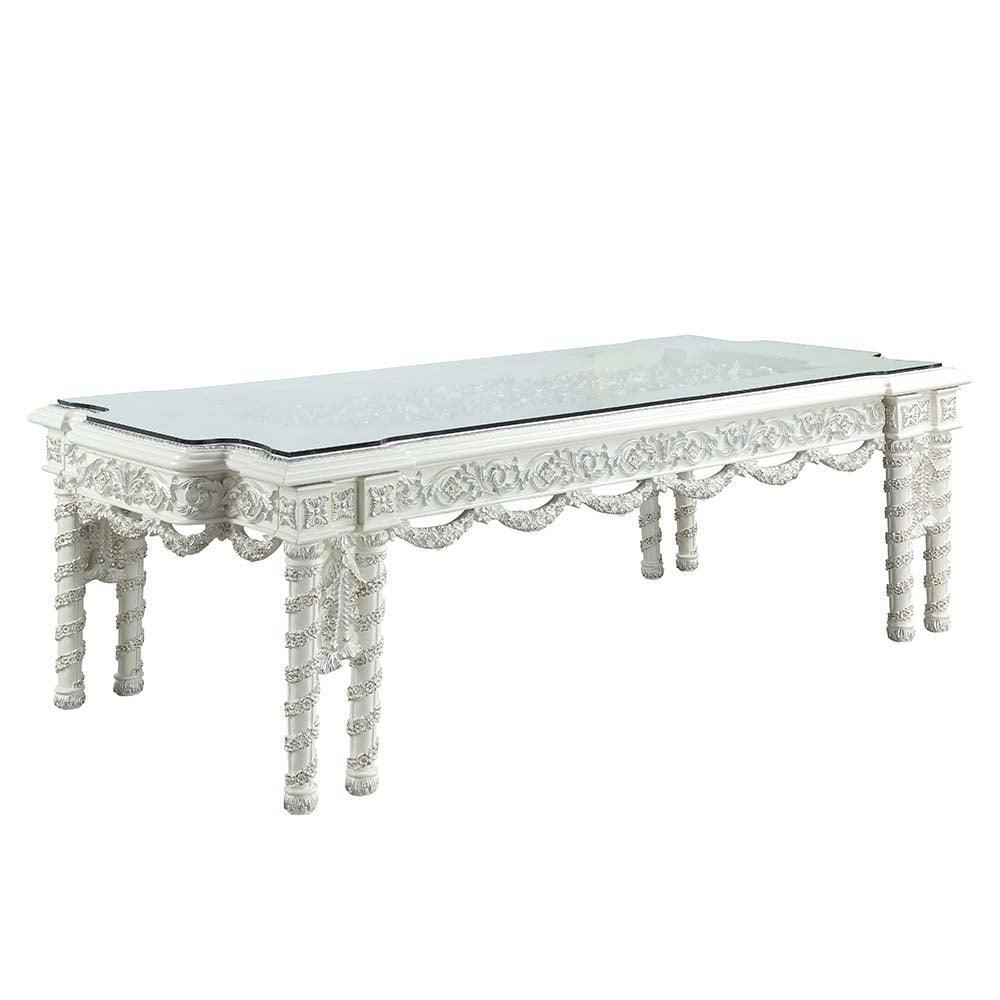 ACME Vanaheim Dining Table, Antique White Finish FredCo