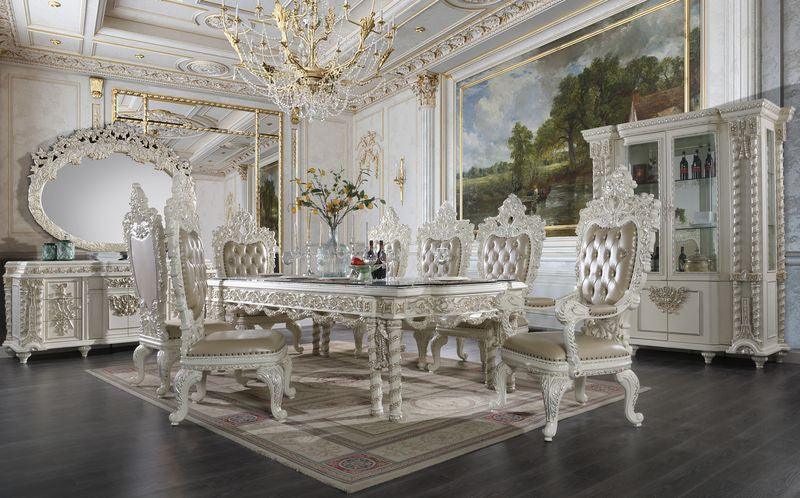 ACME Vanaheim Dining Table, Antique White Finish FredCo