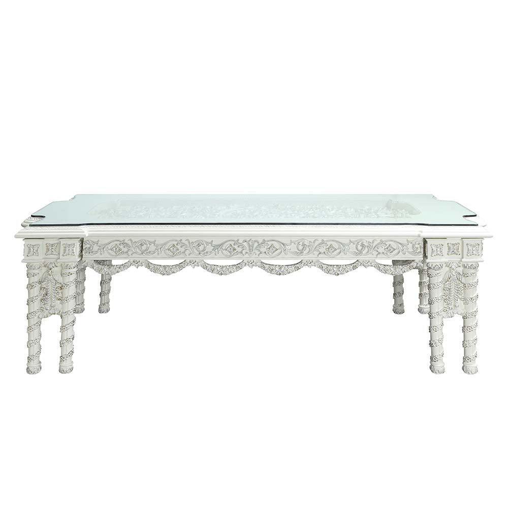 ACME Vanaheim Dining Table, Antique White Finish FredCo