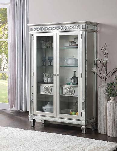 ACME Varian Curio, Mirrored & Antique Platinum FredCo