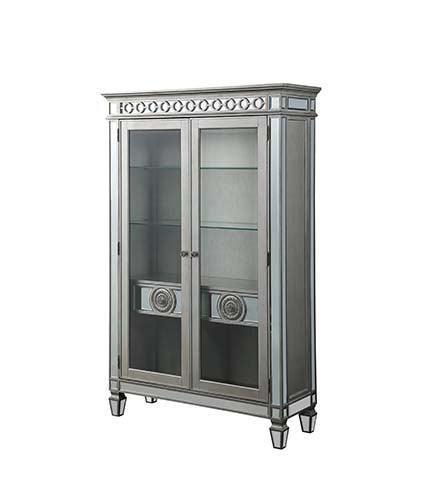 ACME Varian Curio, Mirrored & Antique Platinum FredCo