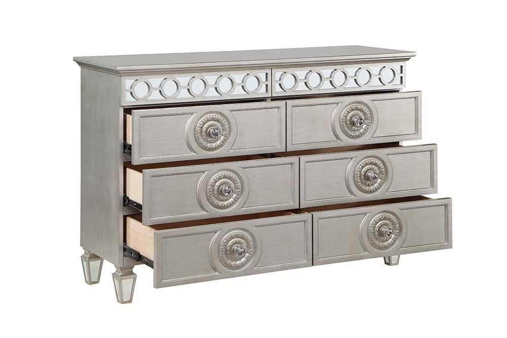 ACME Varian Dresser, Silver & Mirrored Finish FredCo