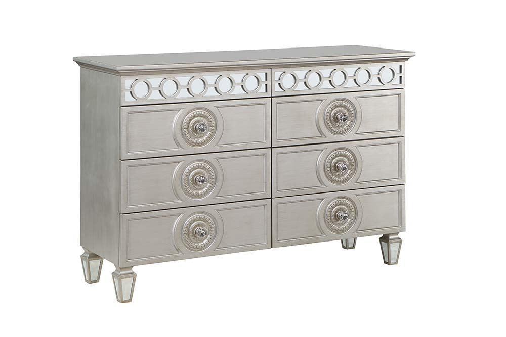 ACME Varian Dresser, Silver & Mirrored Finish FredCo