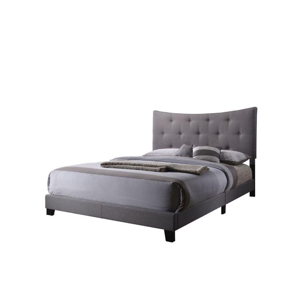 ACME Venacha Queen Bed, Gray Fabric FredCo