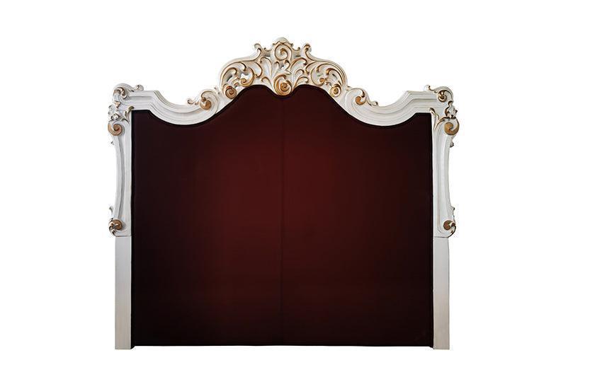 ACME Vendom Eastern King Bed, PU & Antique Pearl Finish FredCo
