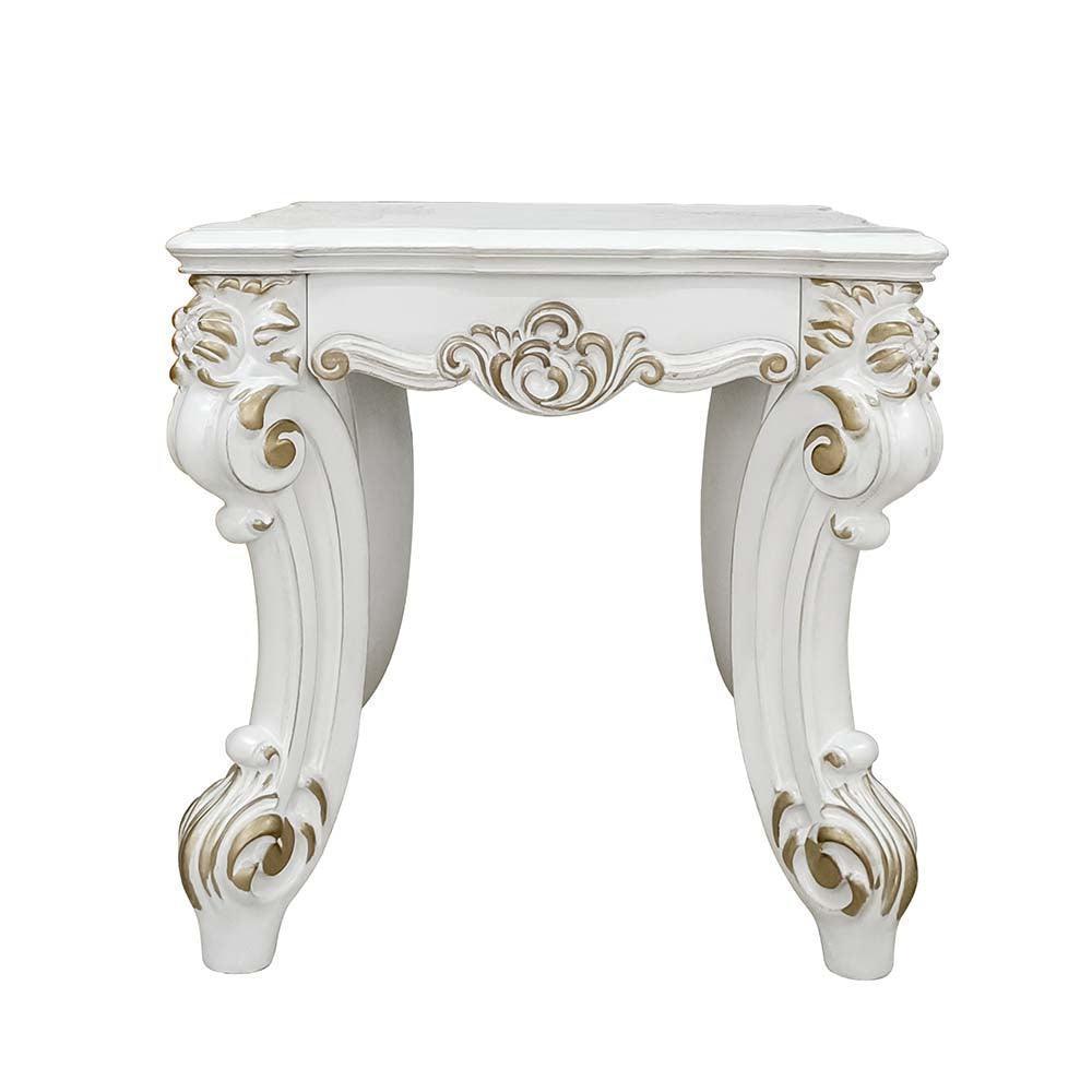 ACME Vendom II End table, Antique Pearl Finish FredCo