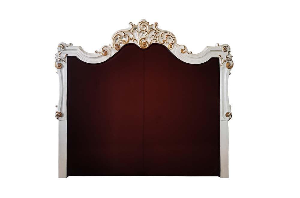 ACME Vendom Queen Bed, PU & Antique Pearl Finish FredCo