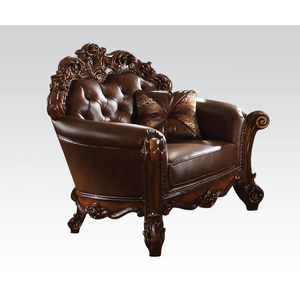 ACME Vendome Chair w/1 pillow, Cherry PU FredCo