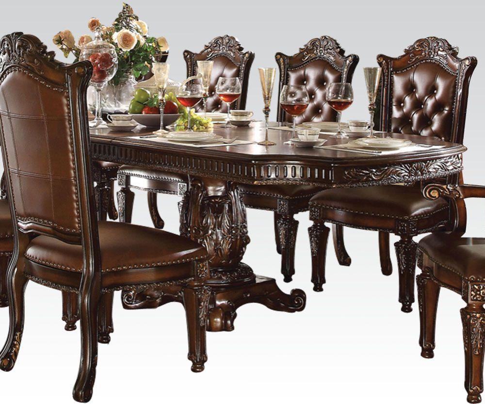 ACME Vendome Dining Table w/Double Pedestal, Cherry 136" 62000 FredCo
