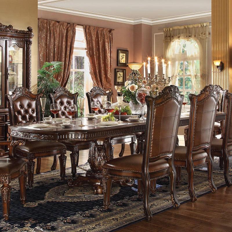 ACME Vendome Dining Table w/Double Pedestal, Cherry 136" 62000 FredCo