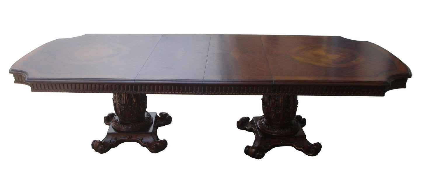 ACME Vendome Dining Table w/Double Pedestal, Cherry 136" 62000 FredCo