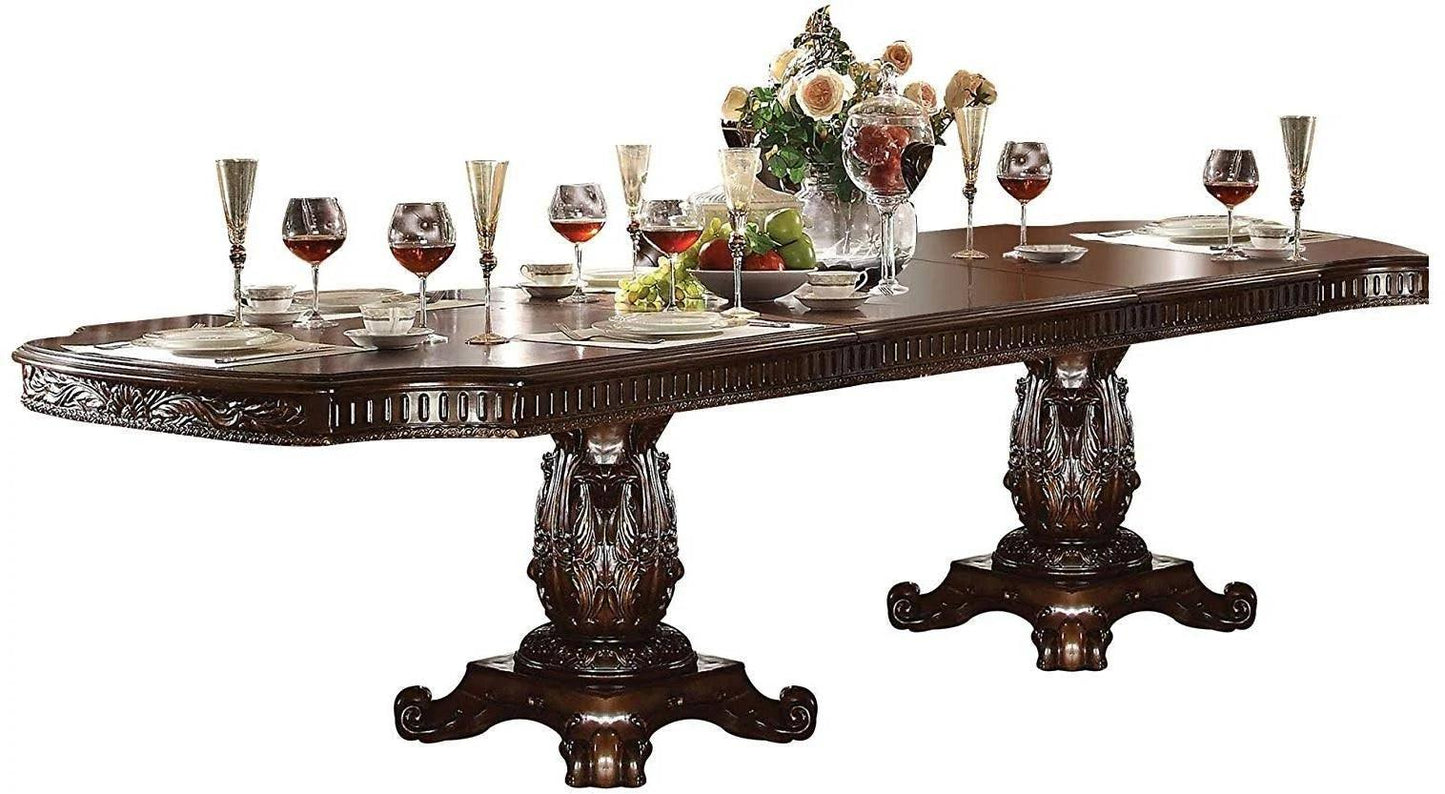 ACME Vendome Dining Table w/Double Pedestal, Cherry 136" 62000 FredCo