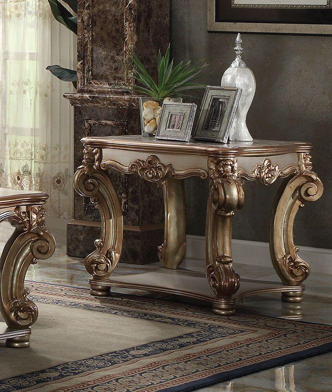 ACME Vendome End Table, Gold Patina FredCo