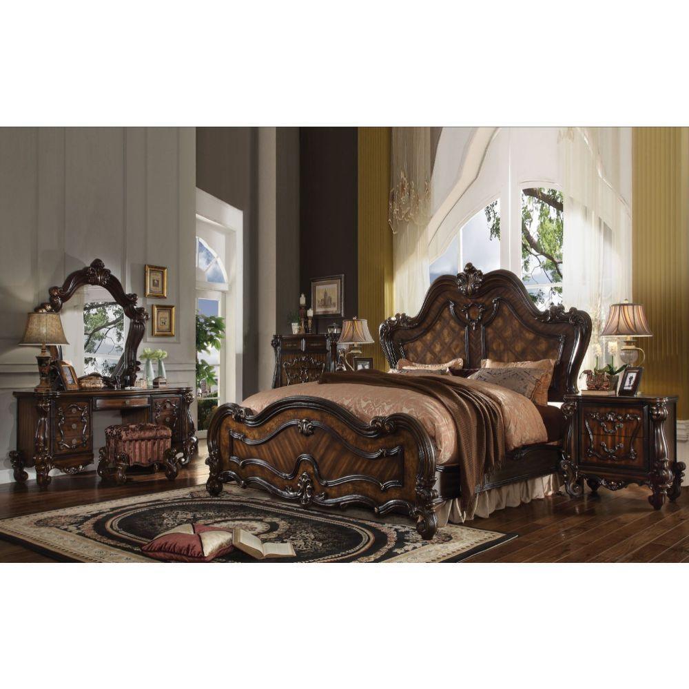 ACME Versailles California King Bed, Cherry Oak 21784CK FredCo